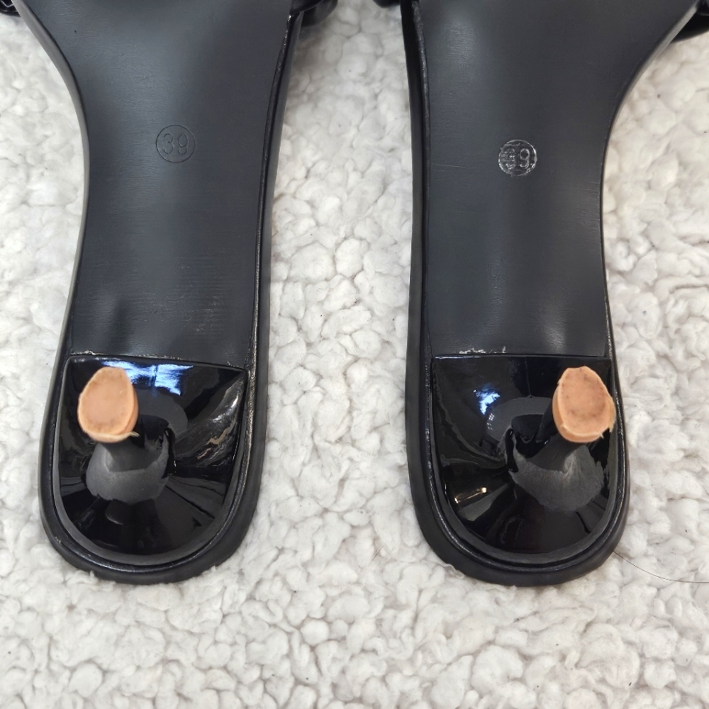 Sleek Black Mules with Braided Strap and Square Toe Size US 8 UK 39 - Picture 8 of 8